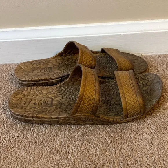 Pali Hawaii J Slips Brown “Coconut” Unisex Slide On Sandals Women’s 8/Men’s 6.5 - Picture 2 of 8